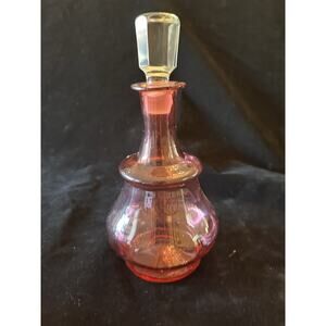 Vintage Cranberry Glass Decanter Stopper 9.5”